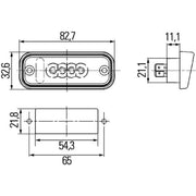 Hella Licence Plate Light / Lamp outer LED 2KA 010 278-411