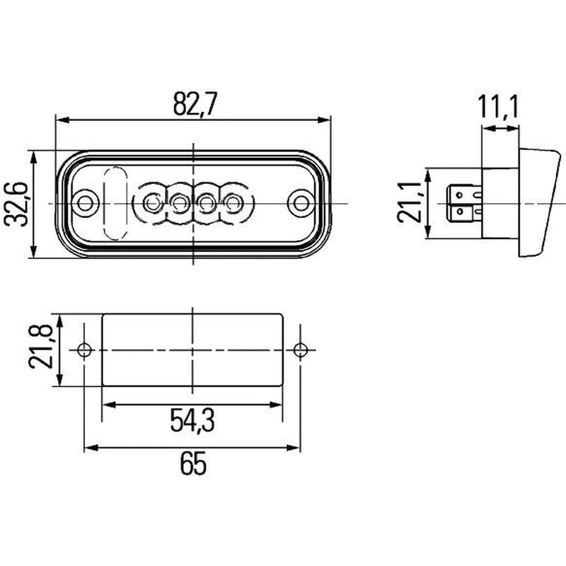 Hella Licence Plate Light / Lamp outer LED 2KA 010 278-411