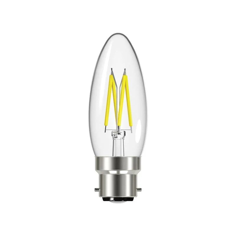Energizer® LED BC (B22) Candle Filament Non-Dimmable Bulb, Warm White 470 lm 4W