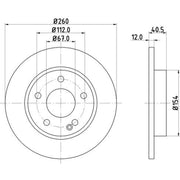 DON 2 x Solid Front Brake Discs PCD11392