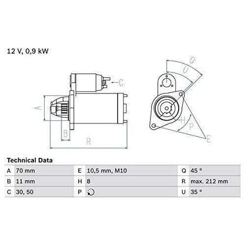 Bosch Reman Starter Motor 1673 0986016730 Bosch  - Town Parts