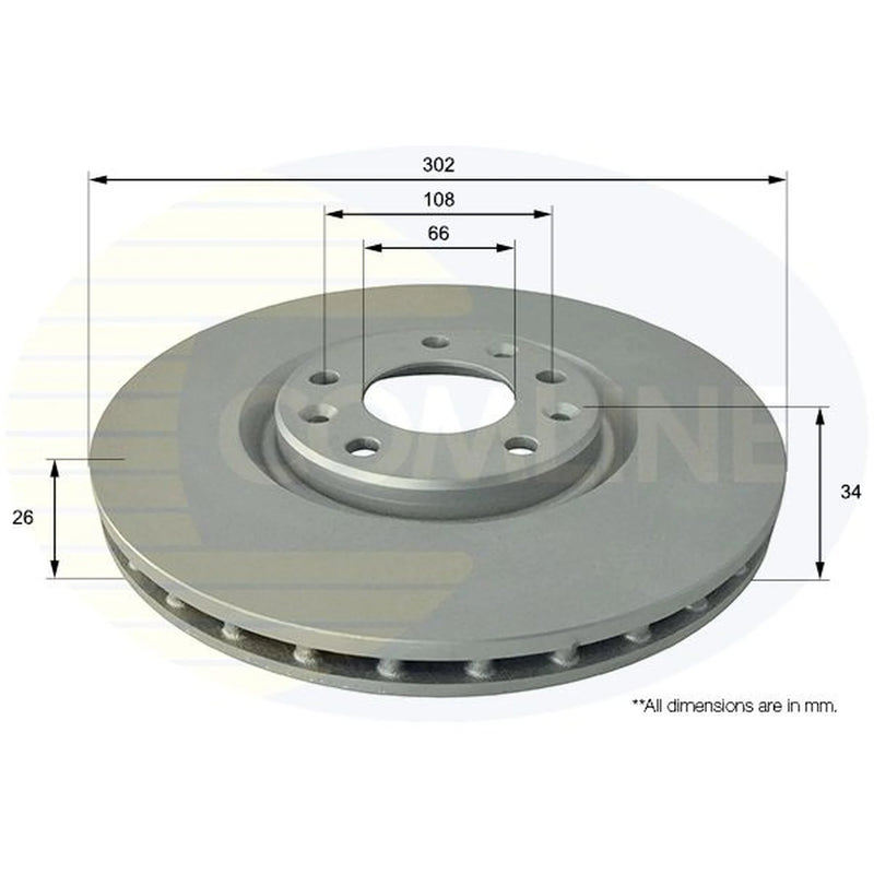 Comline 2 x Internally Vented Front Brake Discs ADC2717V