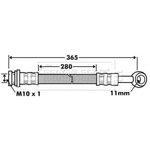 Borg & Beck Brake Hydraulic Hose Line Rear Right BBH7465