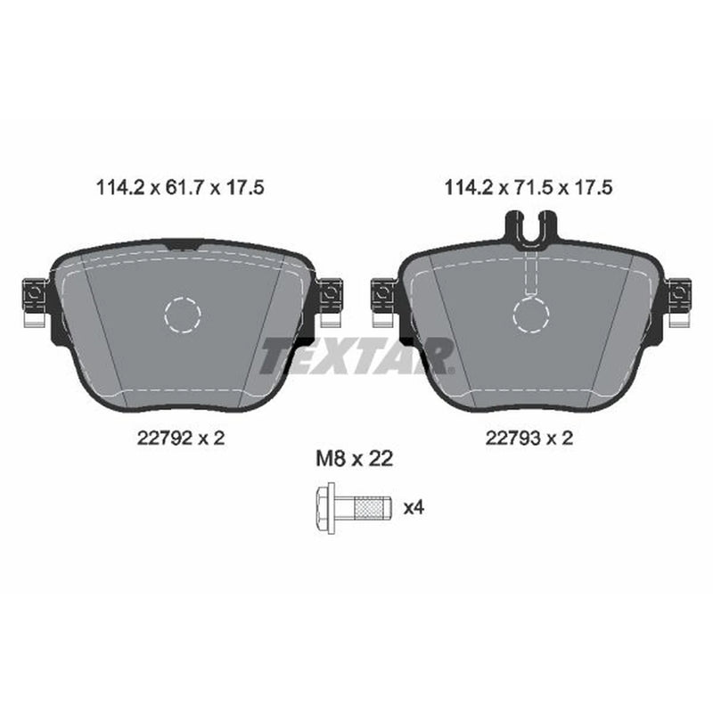 Textar Rear Brake Pad Set 2279201