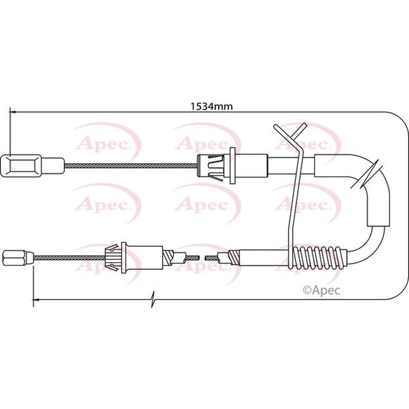 Apec Handbrake Cable Left Rear CAB1189