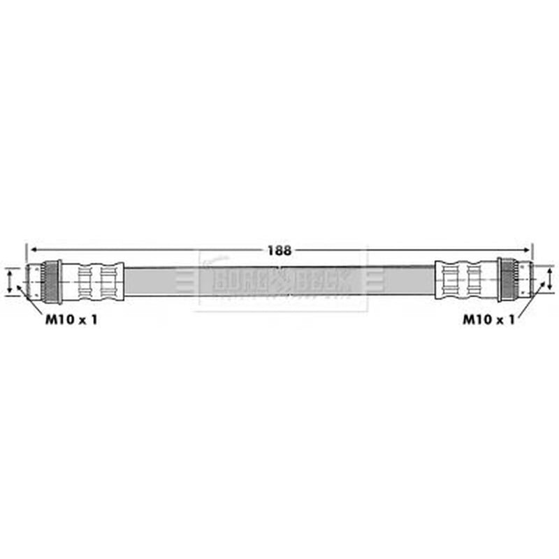 Borg & Beck Brake Hydraulic Hose Line Rear Left BBH6838