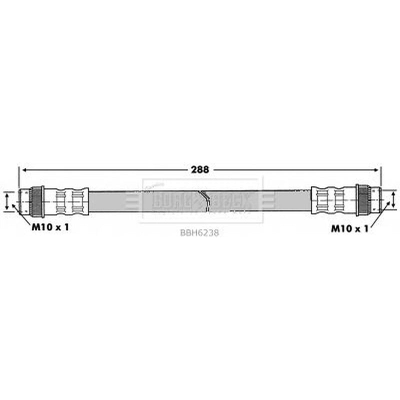Borg & Beck Brake Hydraulic Hose Line Rear Left BBH6238