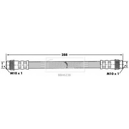 Borg & Beck Brake Hydraulic Hose Line Rear Left BBH6238
