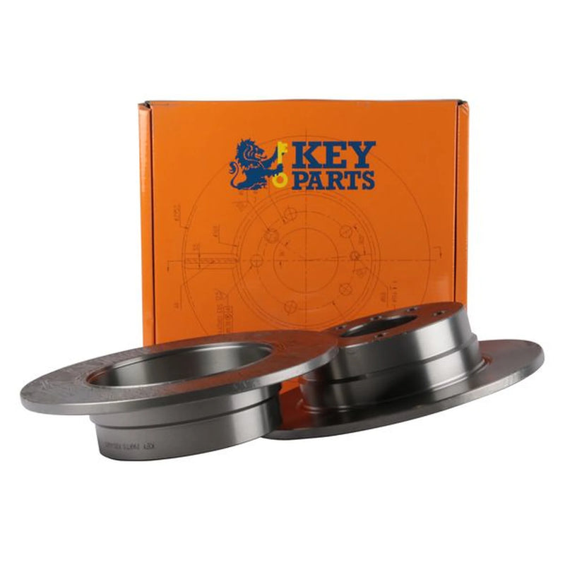 Key Parts 2 x Solid Rear Brake Discs KBD4465