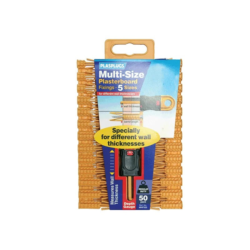 Plasplugs Plasterboard Fixing Multi Size X50 MNF555 - MNF555CC