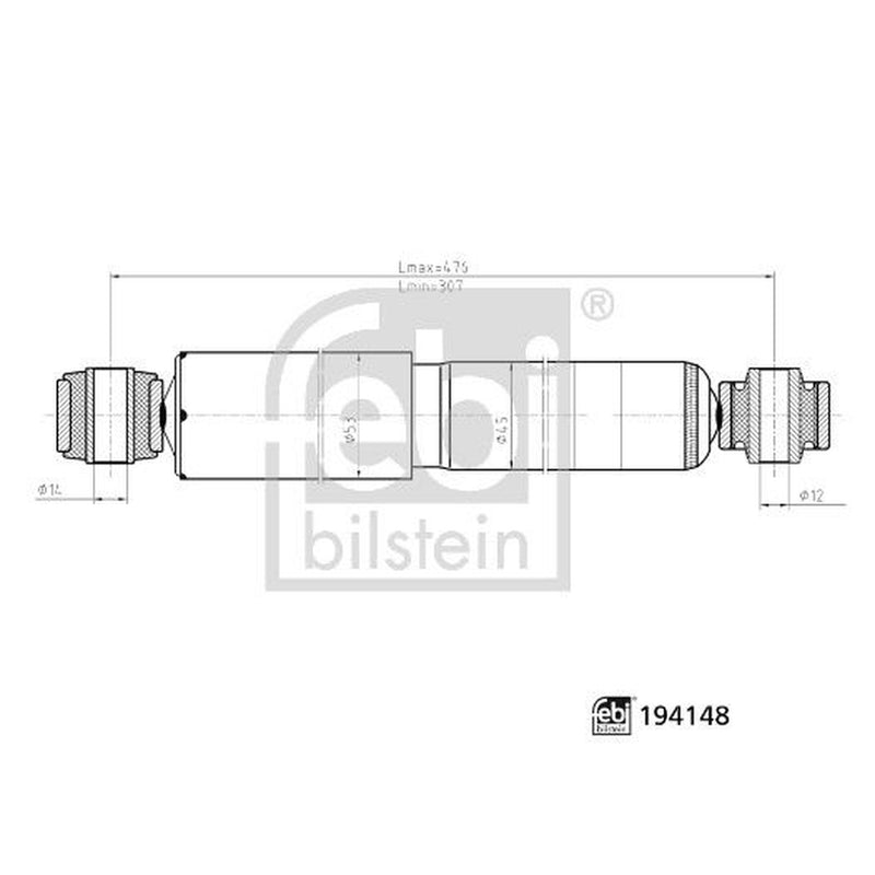 Febi Shock Absorber Damper Strut Rear Right 194148