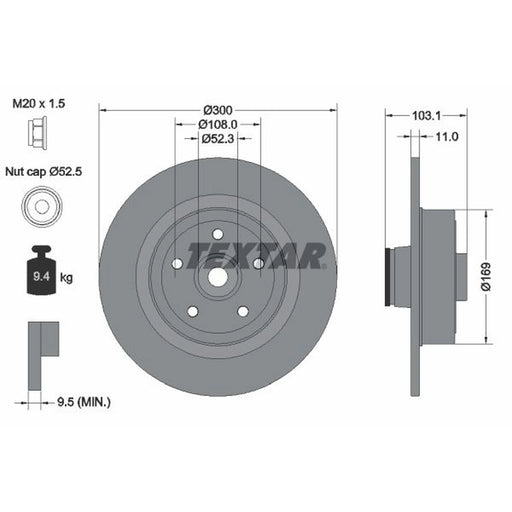 Textar 2 x Solid Rear Brake Discs 92239603