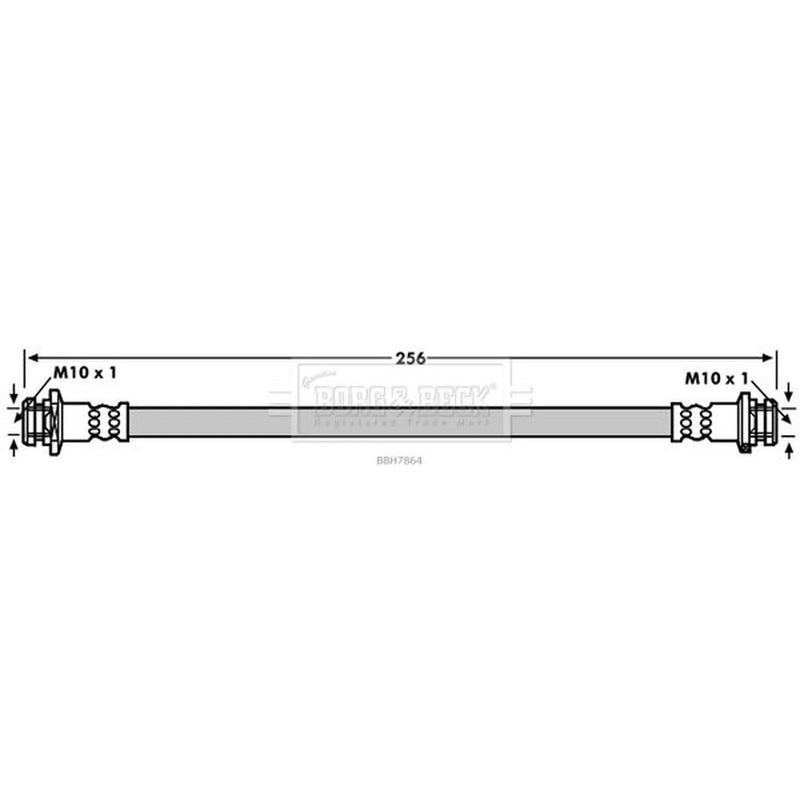 Borg & Beck Brake Hydraulic Hose Line Rear Left BBH7864