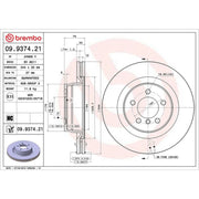 Brembo 2 x Front Brake Discs 09.9374.21