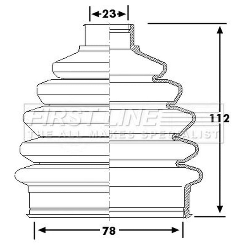 First Line Drive Shaft Bellow Kit Front Left Thermoplast FCB6251