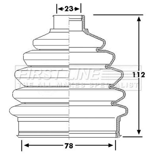First Line Drive Shaft Bellow Kit Front Left Thermoplast FCB6251