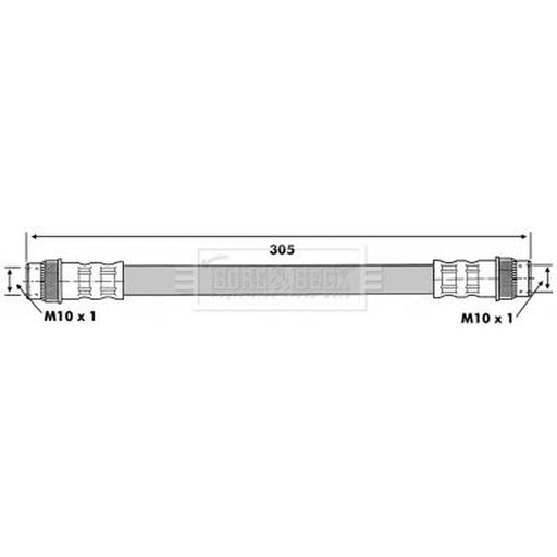 Borg & Beck Brake Hydraulic Hose Line Rear Left BBH6687