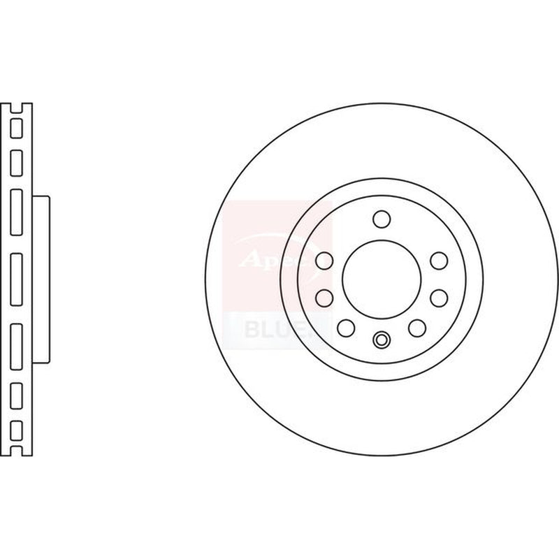 Apec 2 x Vented Front Brake Discs SDK6502