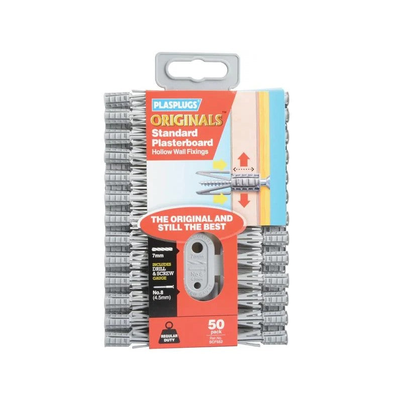 Plasplugs Plasterboard Fixing Regular Duty x 50 SCF552 - SCF552CC
