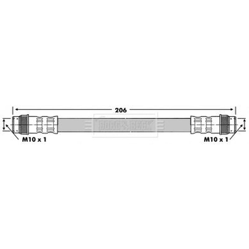 Borg & Beck Brake Hydraulic Hose Line Rear Left BBH6274