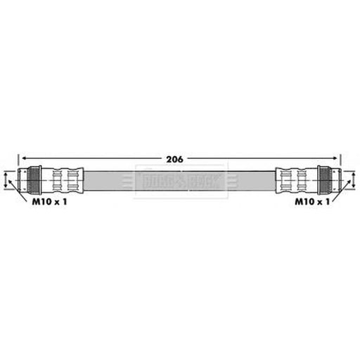 Borg & Beck Brake Hydraulic Hose Line Rear Left BBH6274