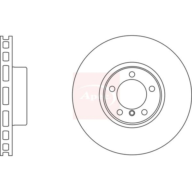 Apec 2 x Vented Front Brake Discs DSK2536