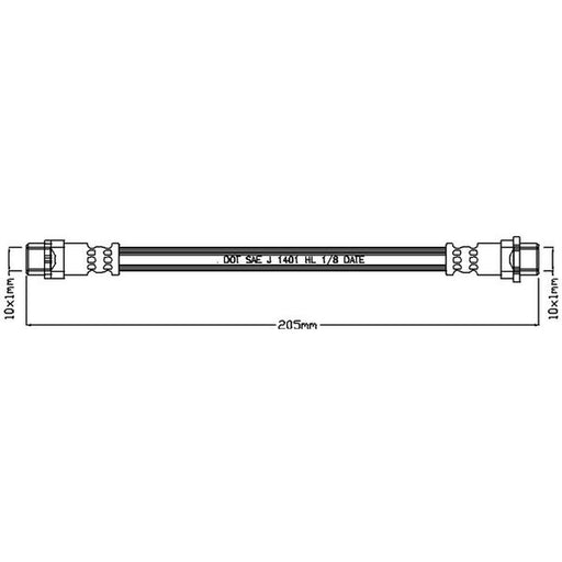 Juratek Brake Hydraulic Hose Line Rear JBH1097