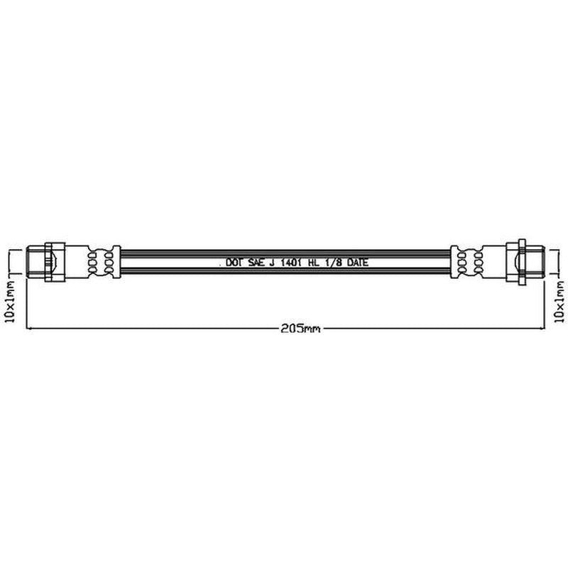 Abtex Brake Hydraulic Hose Line Rear ABH1097