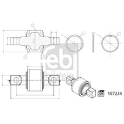 Febi Guide Strut Repair Kit 85mm OD Thick Rear 197234