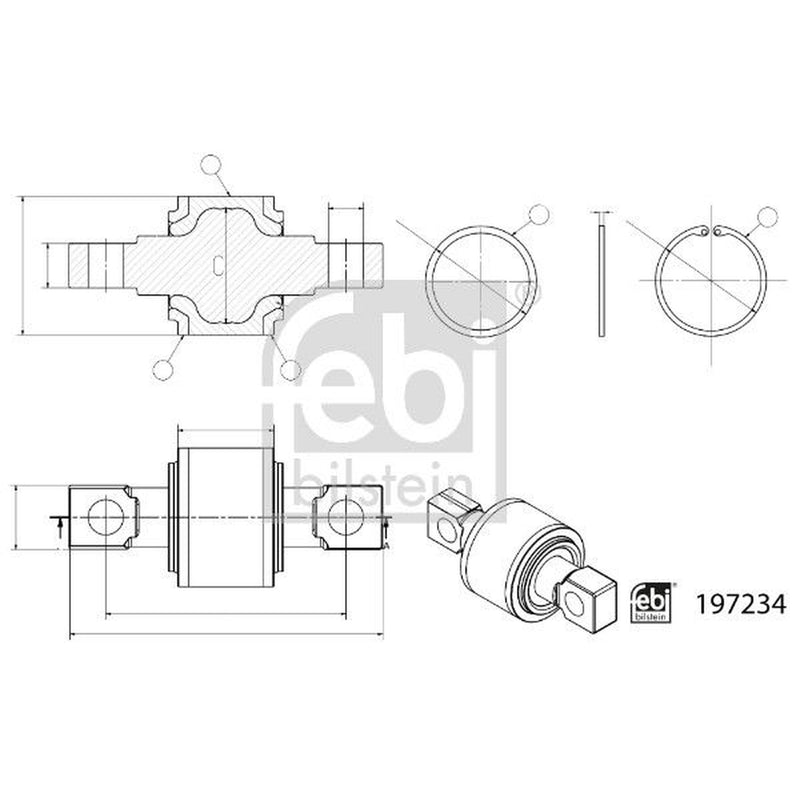 Febi Guide Strut Repair Kit 85mm OD Thick Rear 197234