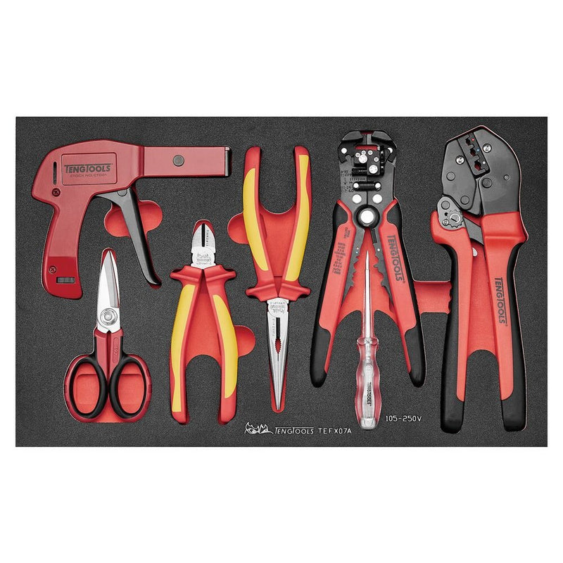 Teng Tools Electrician Tool Set FOAM3 7 Pieces