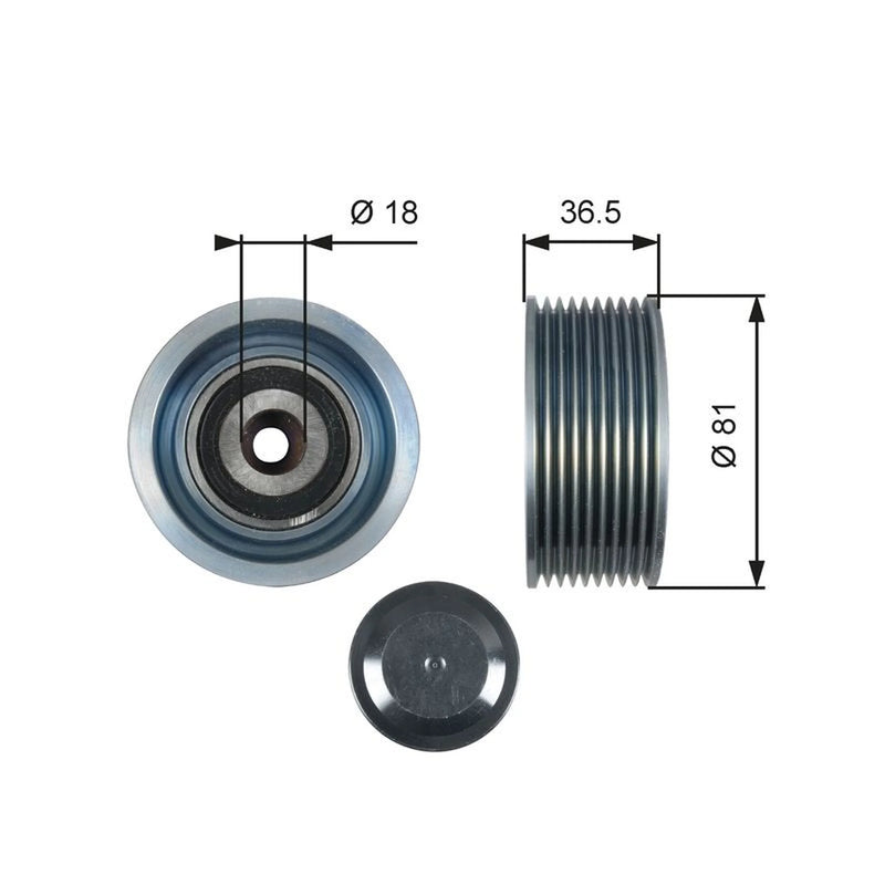 Gates V-Ribbed Belt Deflection/Guide Pulley T36508