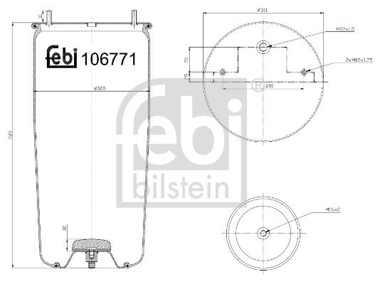 Febi Air Suspension Bellow 311mm