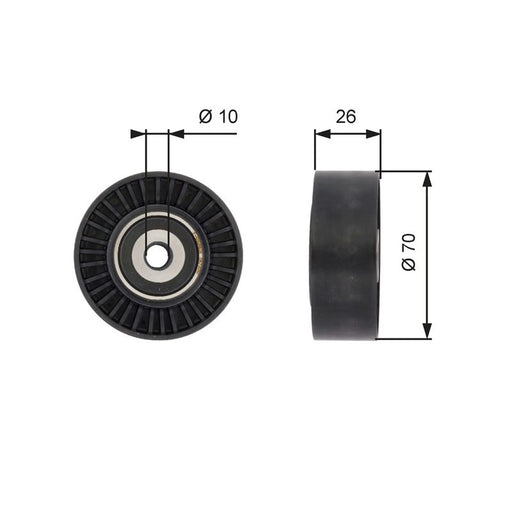 Gates V-Ribbed Belt Deflection/Guide Pulley T36393