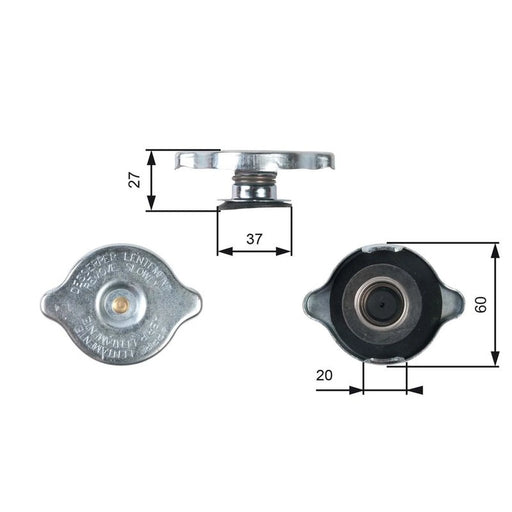 Gates Coolant Expansion Tank Cap RC217