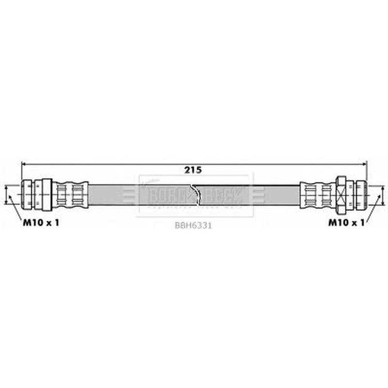 Borg & Beck Brake Hydraulic Hose Line Left BBH6331