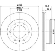 DON 2 x Internally Vented Front Brake Discs PCD13652