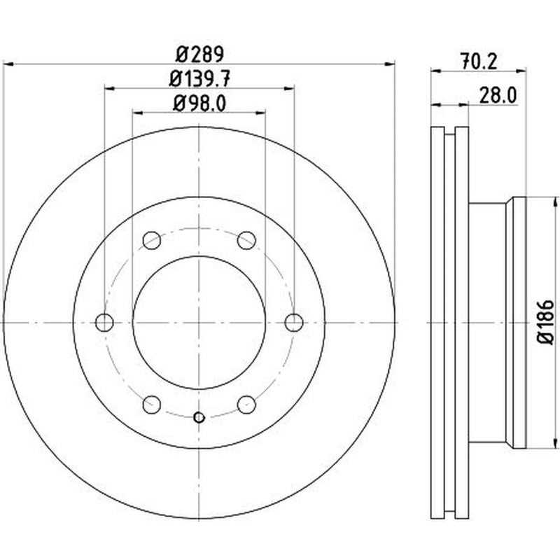 DON 2 x Internally Vented Front Brake Discs PCD13652