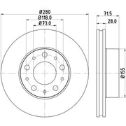 DON 2 x Front Brake Discs PCD19622