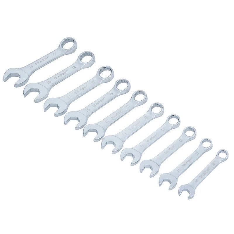 BlueSpot Tools Stubby Combination Spanner Set, 10 Piece - 04110
