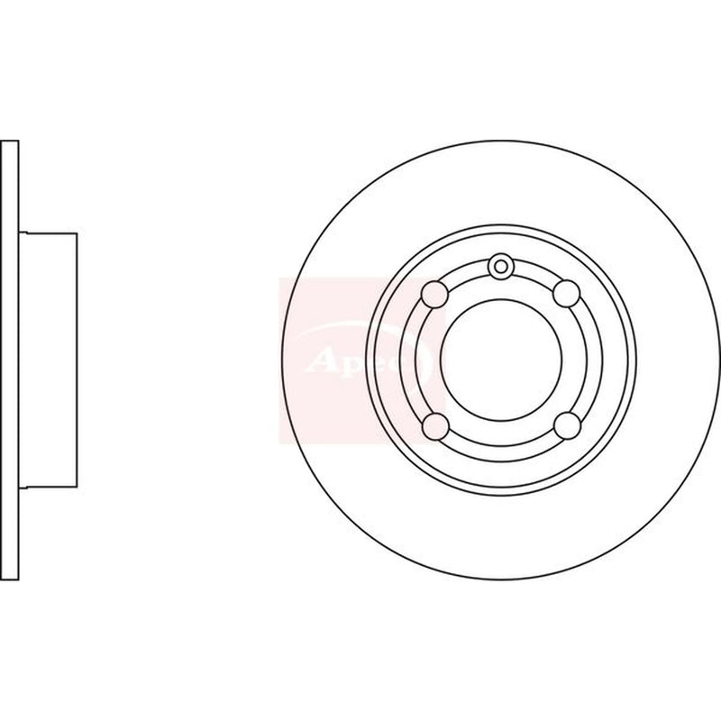 Apec 2 x Solid Rear Brake Discs DSK2165