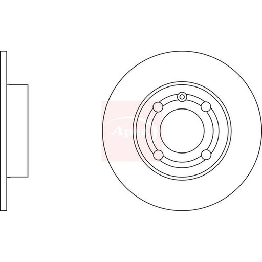 Apec 2 x Solid Rear Brake Discs DSK2165