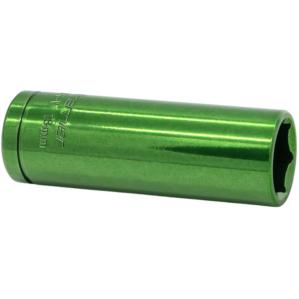 Sealey 1/2"Dr Coloured Socket 18mm (Dark Green)
