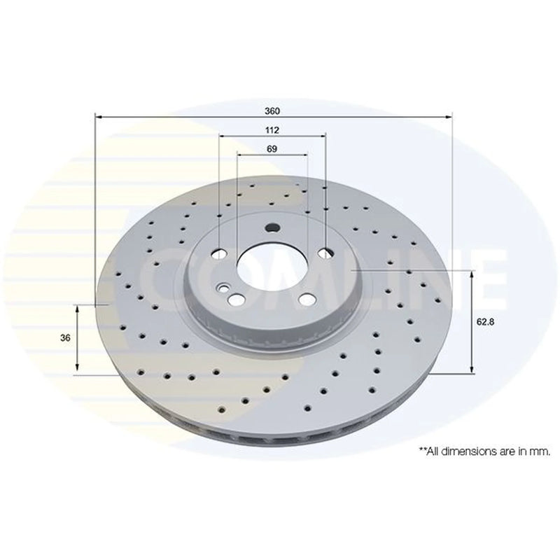 Comline 2 x Perforated/Vented Front Brake Discs ADC5217V