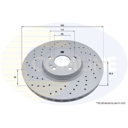 Comline 2 x Perforated/Vented Front Brake Discs ADC5217V