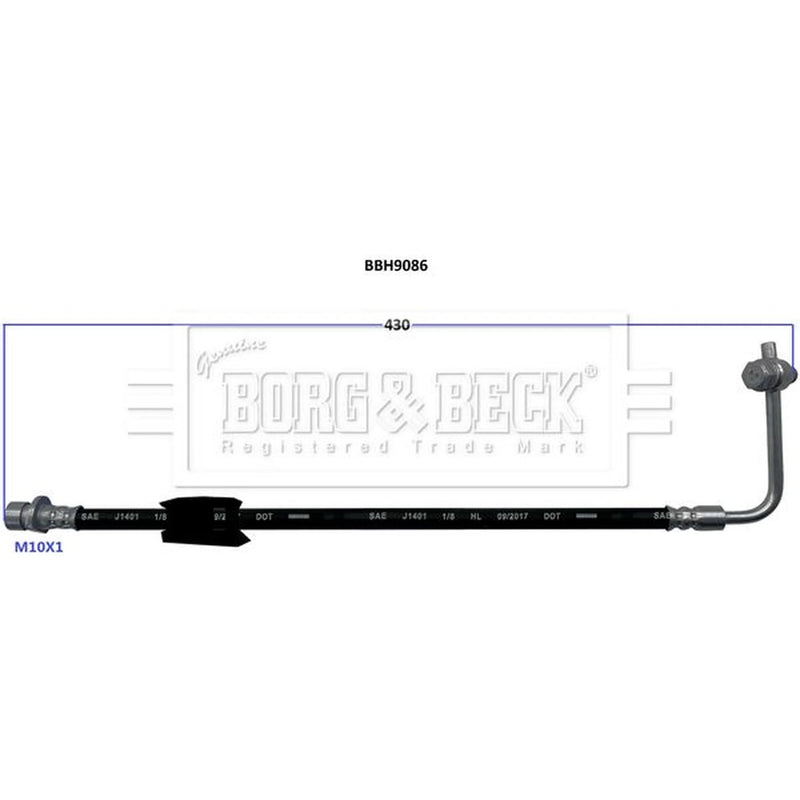 Borg & Beck Brake Hydraulic Hose Line Front Right BBH9086