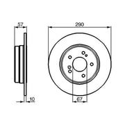 Bosch 2 x Solid Rear Brake Discs 0 986 478 446
