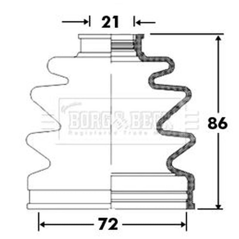 Borg & Beck Drive Shaft Bellow Kit Front Left BCB2385
