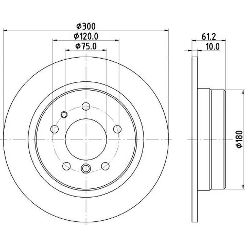 Mintex 2 x Solid Rear Brake Discs MDC483