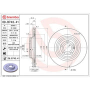 Brembo 2 x Internally Vented Rear Brake Discs 09.B743.41